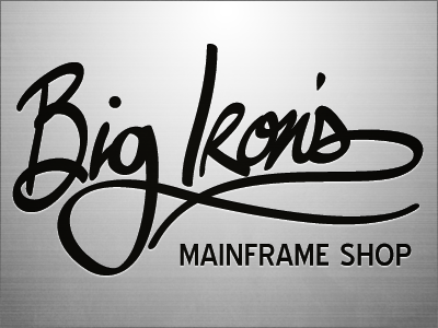 Big Iron's Mainframe Shop illustration illustrator t shirt design text