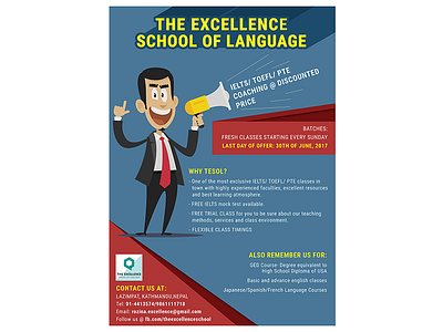 Poster Design Of Excellence School Of Language Second flyers poster poster design