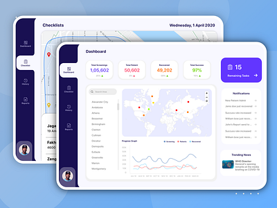 Healthcare Assessment iPad Application app assessment clean dashboard healthcare healthcare app ipad app map ui user experience ux