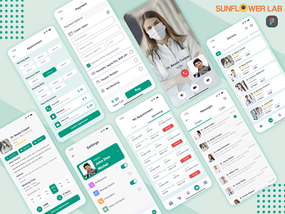 Medical Consultancy Online Services App appointment calendar call card cardio covid19 dentist doctor figma medical app medical care mobileappdesign neurology patient physician user experience user interface design