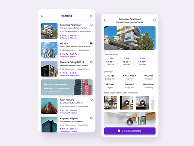 Concept Real Estate Mobile Application app auth clean design figma iphone13 light listing mockup phone mockup property property detail property listing real estate sign in ui user experience ux