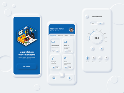 Smart Home App | Neumorphism app design neumorphism design smart home ui user experience ux