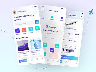 Ticket Booking App blue booking app cool graphic design latest ui for ticket new app ticket app ui