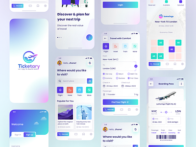 Ticket Booking App animation latest travel ui new travel app plane ticket booking app ticket ui travel app travel ui ui ui ux design