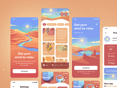 Meditation & Soundscapes App UI