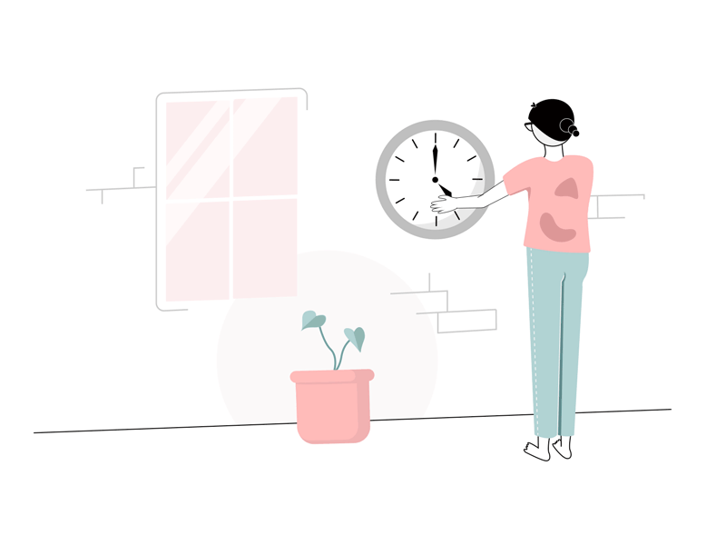 Grow Faster animation design flat girl green illustration monstera pink plant vector web website