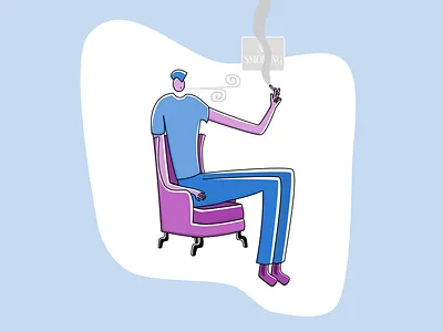 No smoking armchair chair cigarette cigarettes design flat illustration smoke smoker smoking web