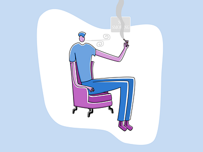 No smoking armchair chair cigarette cigarettes design flat illustration smoke smoker smoking web
