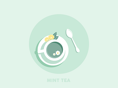 MINT TEA design flat illustration logo vector