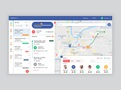 Fleetroot - Delivery management system dashboad delivery delivery app delivery service delivery truck fleetroot management mobility platform real task management time truck ui web