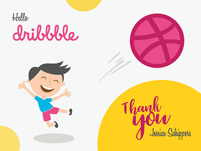 Hello Dribbble arif debuts dribbble first shot jessica thank you