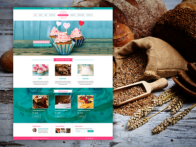 Cake Shop bakery cake shop concept mockup visual design website