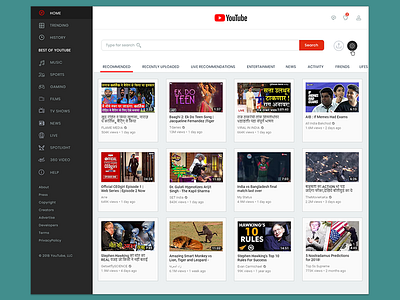 Youtube Redesign help live music news red redesign search trending upload video youtube