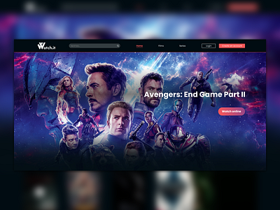 Watch.It LandingPage Template branding business design digital digital design figma landing page movies online movies template tv series typography ui ux webdesign website