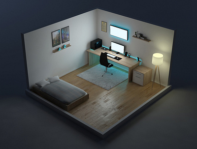 3D Room-Visualization 3d 3d art 3dsmax artwork branding design digital digital design digitalart gaming room scene setup visualization