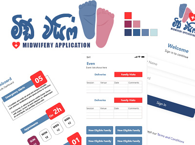 Midwife App (UI/UX) branding graphic design logo ui ux