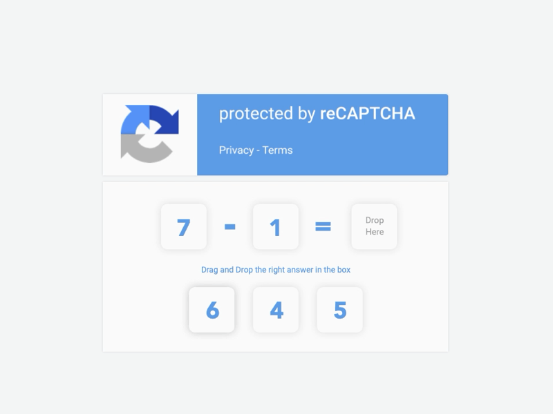 Interactive Recaptcha microinteraction recaptcha redesign robot