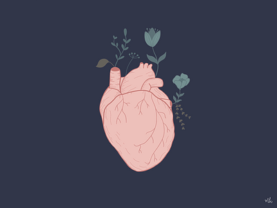 Hearts With Flowers art art direction design drawing flower heart illustration illustration art plant procreate procreate art