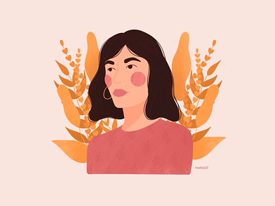 Woman & Plants art art direction design drawing flower illustration illustration art plant portrait procreate procreate art texture