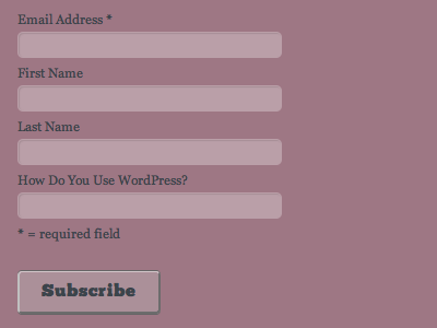 Mail Chimp Sign up css css3 forms website
