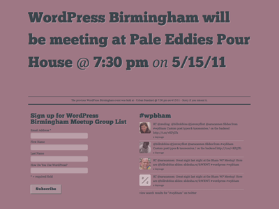 WordPress Birmingham css html typography website wordpress
