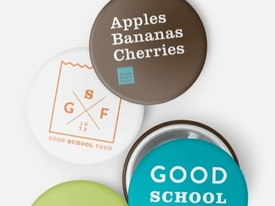 Good School Food buttons design logos type