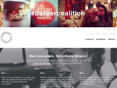 Burger Coalition v3.0 blue burgers orange social web website