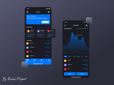 Cryptocurrency App app design figma