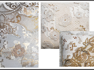 Metalica 3d embroidery design fashion foil print illustration pillows
