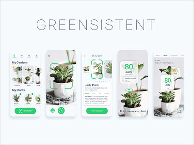 Geensistent: The app to manage your gardens app calender clean green idntify plants ui watering xddailychallenge