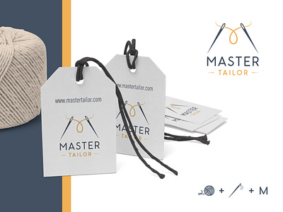 Master Tailor flat logo m letter logo minimal minimalist logo needle logo tailor logo