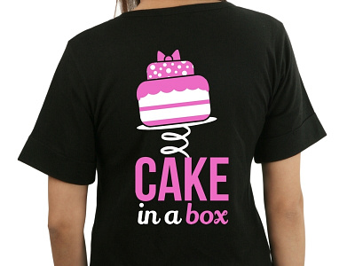 Cake in A Box - T-Shirt bebas neue box cake design logo pink tshirt