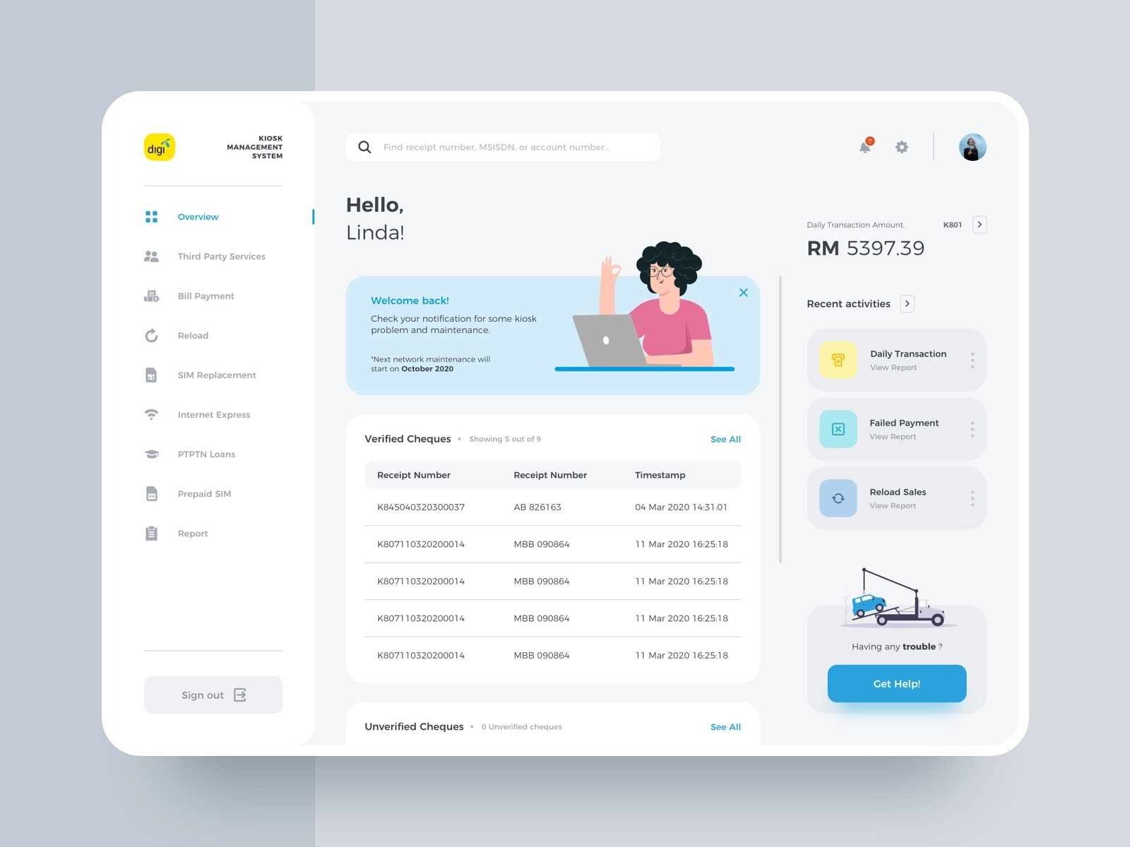 Kiosk Management System Dashboard by Reynaldi Fachriza on Dribbble