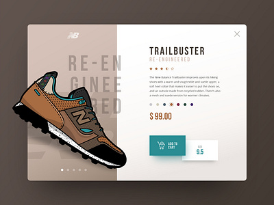 Trailbuster product detail page graphic design layout design new balance product detail page sneaker sneakerhead ui design ux design