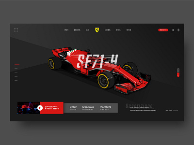 Scuderia Ferrari Web Header banner best shots car ferrari formula 1 formula one formula1 header racing car ui design ux design web deisgn website