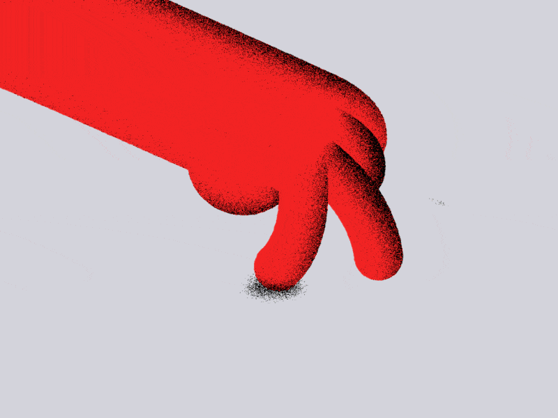 Walking hand after effect animation grain grain texture hand loop motion motion design red walking