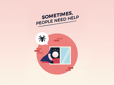 Sometimes, people need help. illustration