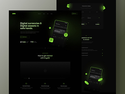 Crypto Landing page bitcoin crypto design giftcard illustration ui uiux ux web web experience website