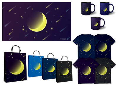 Moon Design adobe art artist blue comet comets counting stars design digital illustraion illustrator meteor meteors moon space star stars vector vector illustration vectorart