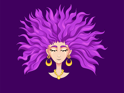 Mystic Girl adobe art artist artwork digital girl girl character girl illustration gold illustration illustrator vector violet