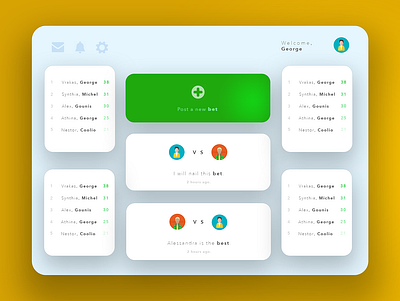 Dashboard bets bet card ui cards dashboard app dashboard design dashboard template dashboard ui flat design flatdesign javascript minimal network nodejs profile reactjs social app socialmedia