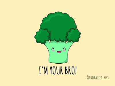Best Bro adorable art broccoli cartoons cute cute art design doodles fitness food foodie funny geek humor illustration kawaii motivation puns vegan veggies