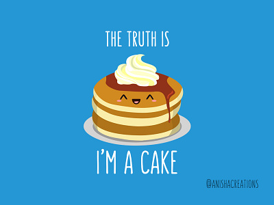 The Truth about Pancakes art breakfast cake cartoons cute cute art cute illustration design dessert food foodie funny geek humor illustration kawaii pancake pancakes puns