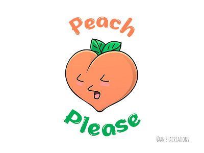 Peach Please cartoons character cute cute art design food foodie fruit funny graphic humor illustration kawaii mood peach puns