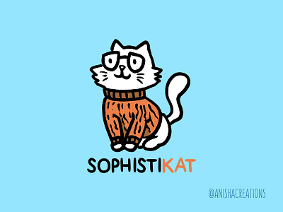 SophistiKat animals cartoons cats caturday character cute cute art design doodles fancy fashion funny handsome illustration kawaii puns sophisticated sweater