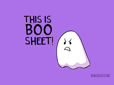 Grumpy Ghost boo cartoons comics cute cute art design doodle funny ghost halloween humor illustration kawaii memes nope puns trickortreat