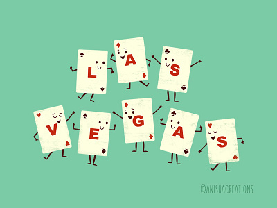 Viva Las Vegas! bet cards cartoons character cute cute art design funny gamble game illustration kawaii nevada poker souvenir vegas