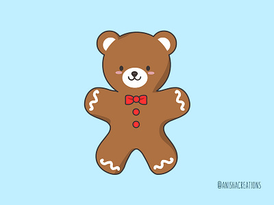 Ginger BEAR Cookie adorable bear cartoons christmas cookies cute cute art design food funny gingerbread holiday design holidays hugs illustration kawaii love xmas