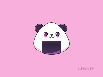 Panda Rice Cake art bear cake cartoons character cute cute art design doodles food foodie funny illustration japanese kawaii panda puns rice