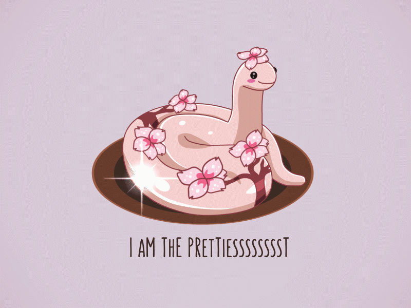 cute pink snake cartoon